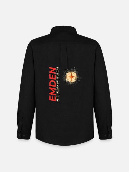 Emden - Männer Oxford Hemd von Stanley/Stella - Schwarz