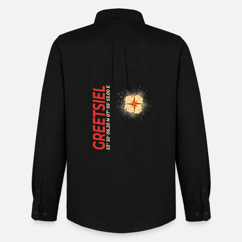 Greetsiel - Männer Oxford Hemd von Stanley/Stella - Schwarz