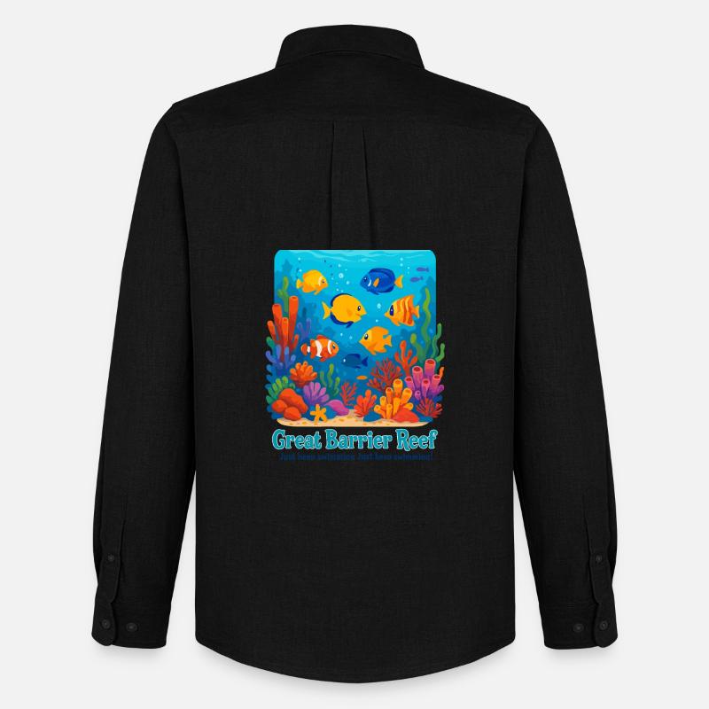 Great Barrier Reef - Männer Oxford Hemd von Stanley/Stella - Schwarz
