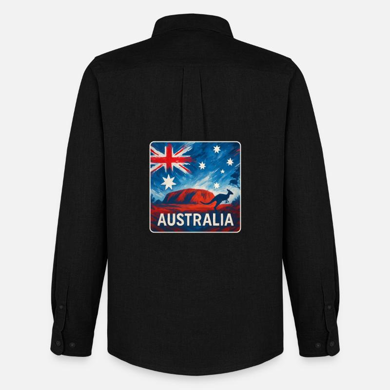 Australien Outback Design - Männer Oxford Hemd von Stanley/Stella - Schwarz