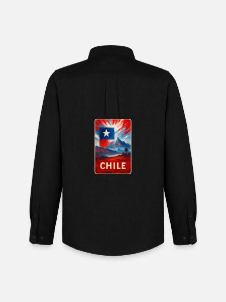 Chile Travel Art - Men's Oxford Shirt by Stanley/Stella - black