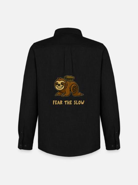 Fear of Slowness - Sloth Design - Men's Oxford Shirt by Stanley/Stella - black