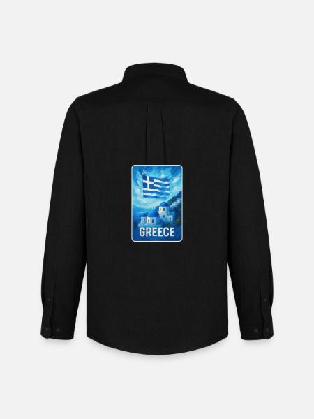 Grèce Santorin Drapeau - Chemise Oxford homme Stanley/Stella - noir