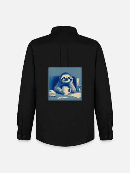 Manager im Faultiermodus - Männer Oxford Hemd von Stanley/Stella - Schwarz