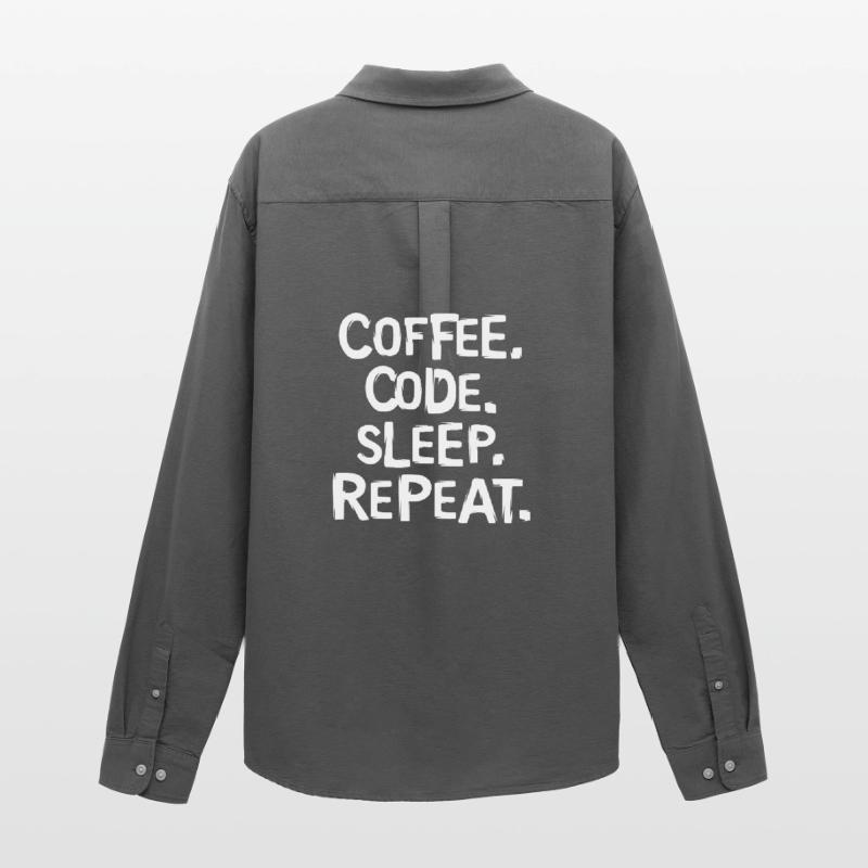 coffee code sleep - repeat programmer work Men's Oxford Shirt by Stanley/Stella