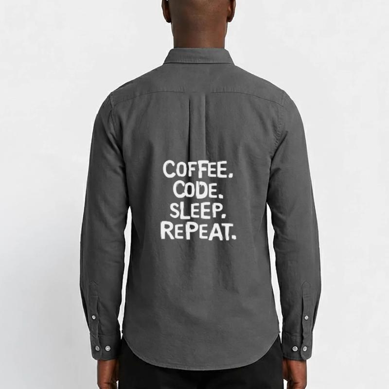 coffee code sleep - repeat programmer work Men's Oxford Shirt by Stanley/Stella