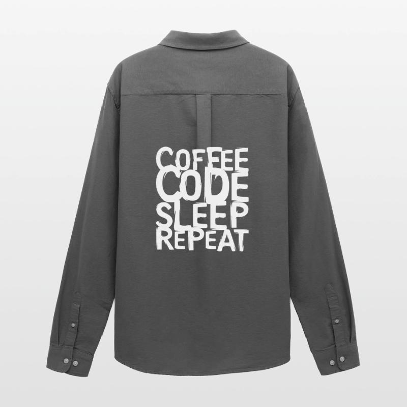 coffee code Programmer - Computer Science Work Logo Men's Oxford Shirt by Stanley/Stella