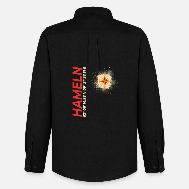 Hameln - Männer Oxford Hemd von Stanley/Stella - Schwarz