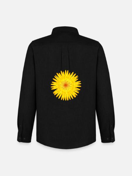 Yellow Dandelion Blossom Summer Motif - Men's Oxford Shirt by Stanley/Stella - black