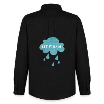 Cloud Let it rain Rain Weather Nursery Dots - Men's Oxford Shirt by Stanley/Stella - black - Back - AI Model Male 185 dark (185cm)