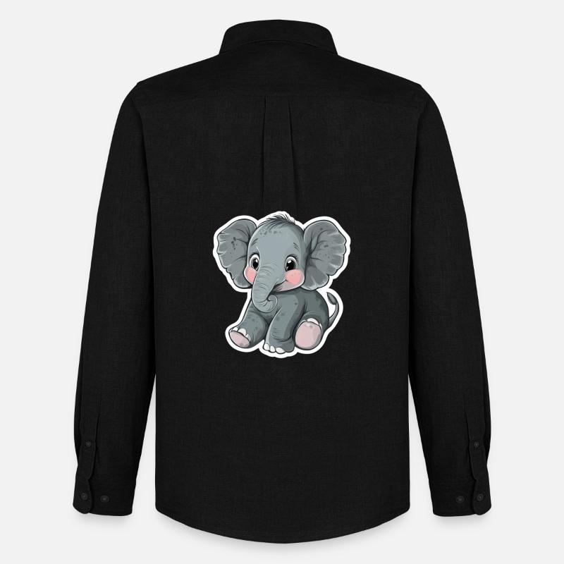 Elefant - Männer Oxford Hemd von Stanley/Stella - Schwarz