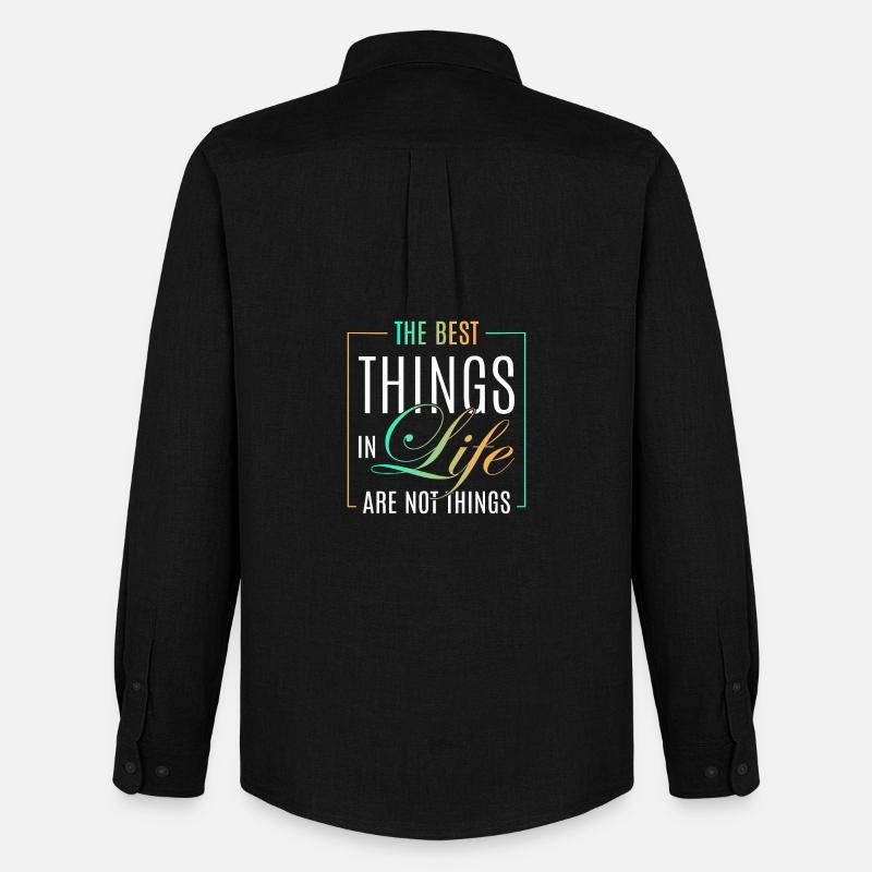 The best things in life - Männer Oxford Hemd von Stanley/Stella - Schwarz