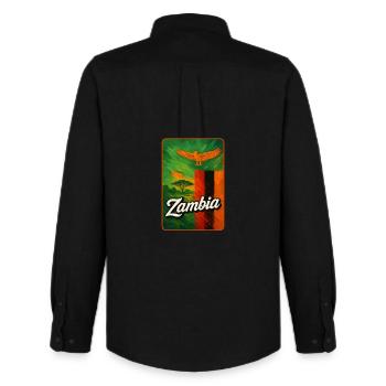 Sambia – Adler über Afrikas Weiten - Männer Oxford Hemd von Stanley/Stella - Schwarz - Hinten - AI Model Male 185 dark (185cm)