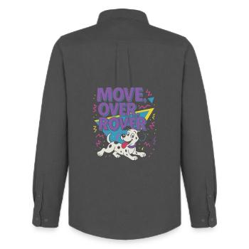 Move over Rover - 80er - Männer Oxford Hemd von Stanley/Stella - Anthrazit - Hinten - AI Model Male 185 dark (185cm)
