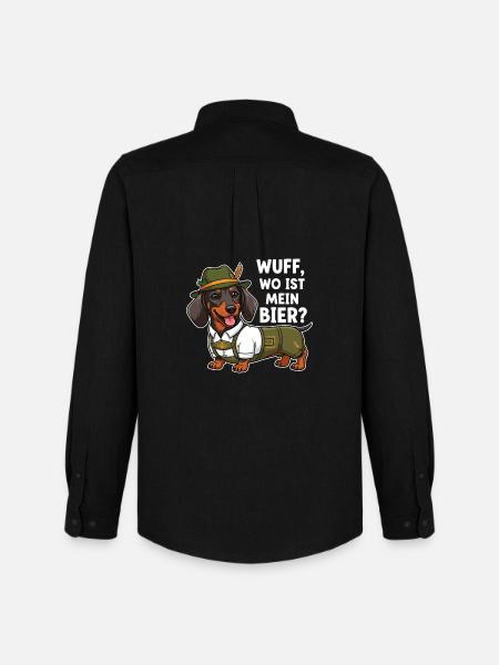 Woof, where's my beer? - Men's Oxford Shirt by Stanley/Stella - black