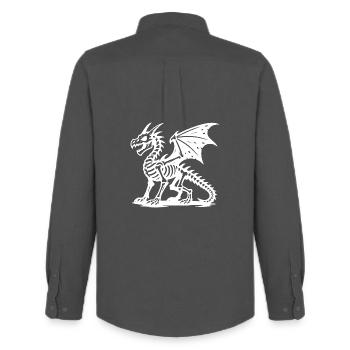 Mythischer Drache Skelett Illustration - Männer Oxford Hemd von Stanley/Stella - Anthrazit - Hinten - AI Model Male 185 dark (185cm)