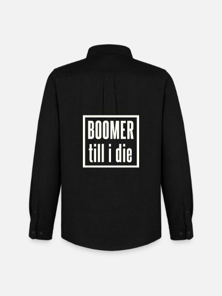 Boomer to the end lettering - Men's Oxford Shirt by Stanley/Stella - black