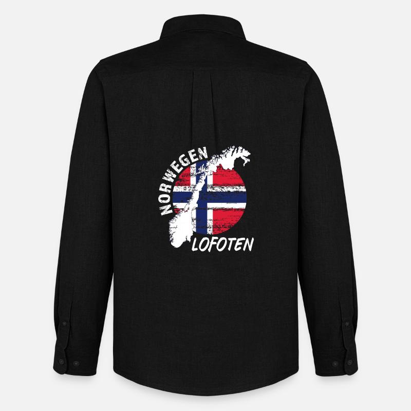 Lofoten - Männer Oxford Hemd von Stanley/Stella - Schwarz