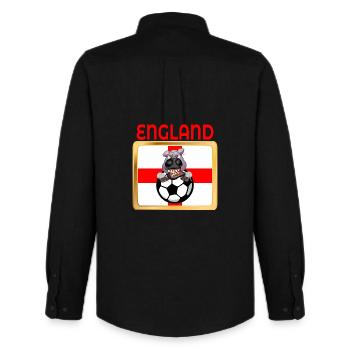 LE CHEVAL AIME LE FOOTBALL, LE FOOTBALL - Chemise Oxford homme Stanley/Stella - noir - Dos - AI Model Male 185 dark (185cm)