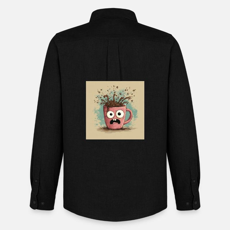 Caffeinated Chaos - Männer Oxford Hemd von Stanley/Stella - Schwarz