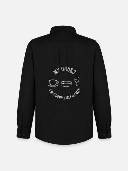 Mes drogues légales - Chemise Oxford homme Stanley/Stella - noir