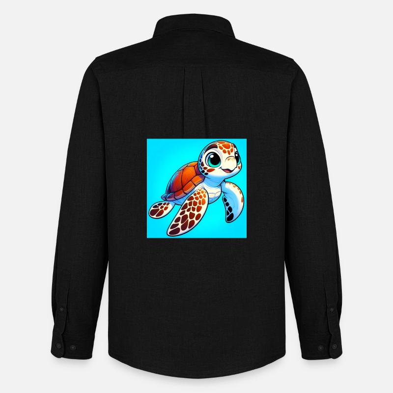 Schildkröte - Männer Oxford Hemd von Stanley/Stella - Schwarz