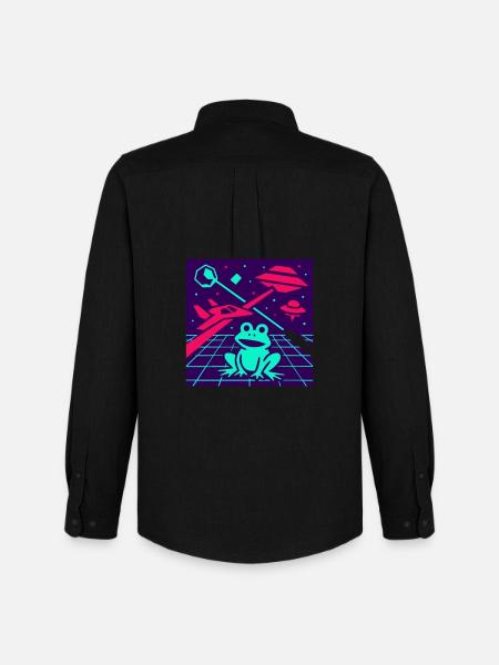 Space Frog - Men's Oxford Shirt by Stanley/Stella - black