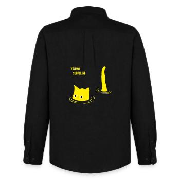 Yellow Subfeline Cat Retro Design - Men's Oxford Shirt by Stanley/Stella - black - Back - AI Model Male 185 dark (185cm)