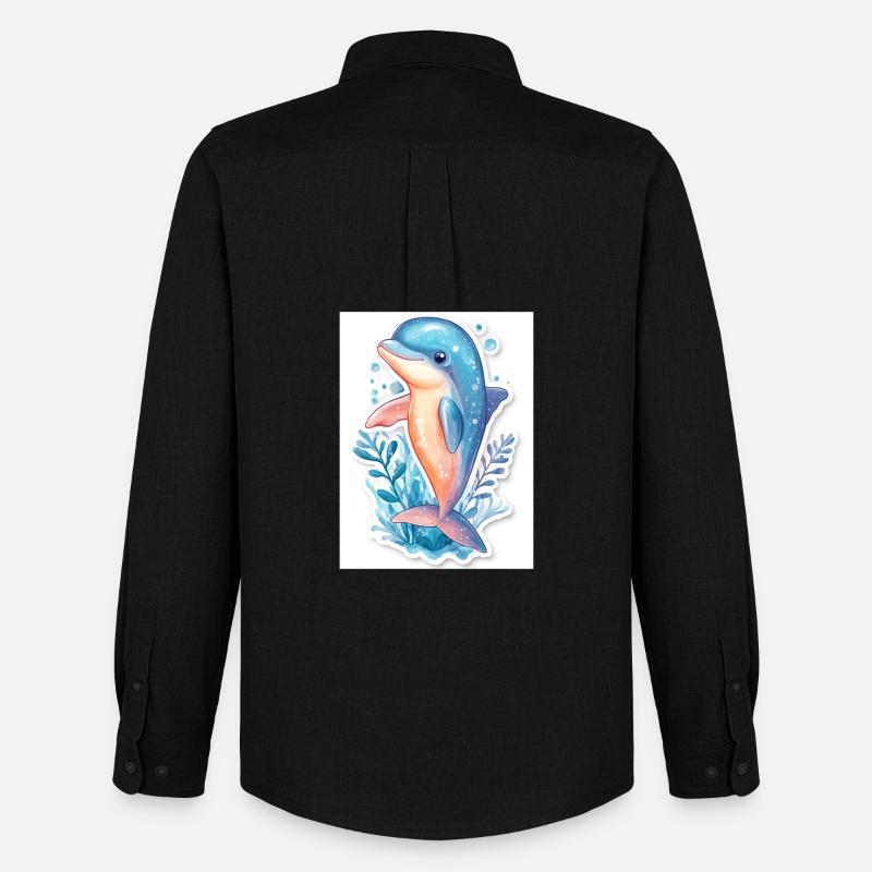Delfin - Männer Oxford Hemd von Stanley/Stella - Schwarz