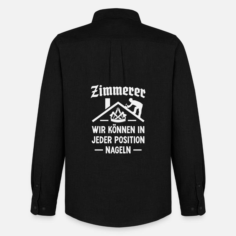 Zimmerer Handwerk Zimmermann Zunftzeichen - Männer Oxford Hemd von Stanley/Stella - Schwarz