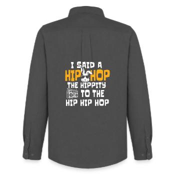 Hip Hop Die Hippität Zum Hip Classic Rap Zitat - Männer Oxford Hemd von Stanley/Stella - Anthrazit - Hinten - AI Model Male 185 dark (185cm)