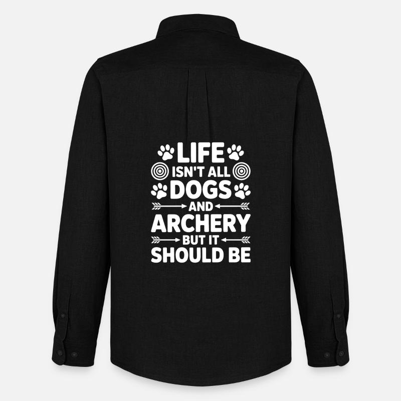 Bogenschießen Spruch Hunde Bogenschießen Geschenk - Männer Oxford Hemd von Stanley/Stella - Schwarz
