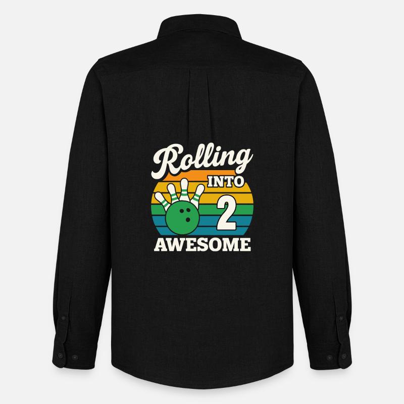 Rolling Into 2 mit Bowlingkugel - Männer Oxford Hemd von Stanley/Stella - Schwarz