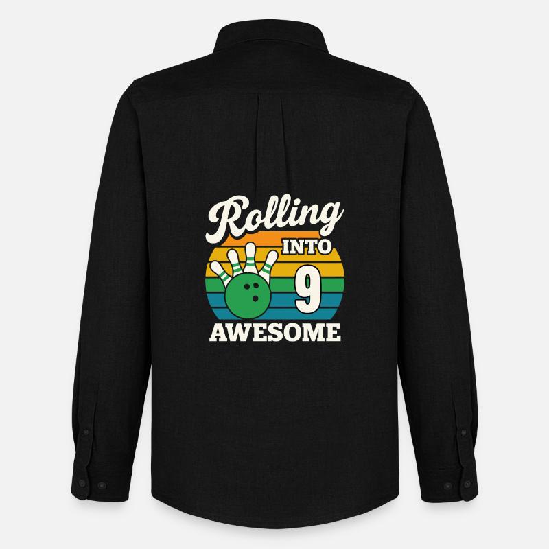Rolling Into 9 Awesome Bowling Design - Männer Oxford Hemd von Stanley/Stella - Schwarz