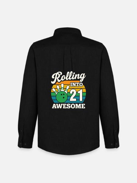 Bowling Snake Year 2021 T-Shirt Design - Men's Oxford Shirt by Stanley/Stella - black