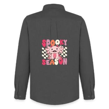 Axolotl Halloween Groovy Devil Saison effrayante - Chemise Oxford homme Stanley/Stella - charbon - Dos - AI Model Male 185 dark (185cm)