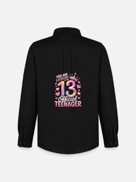 13th birthday teenager gift - Men's Oxford Shirt by Stanley/Stella - black