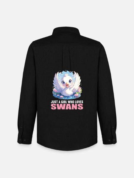 Swans Swan - Men's Oxford Shirt by Stanley/Stella - black