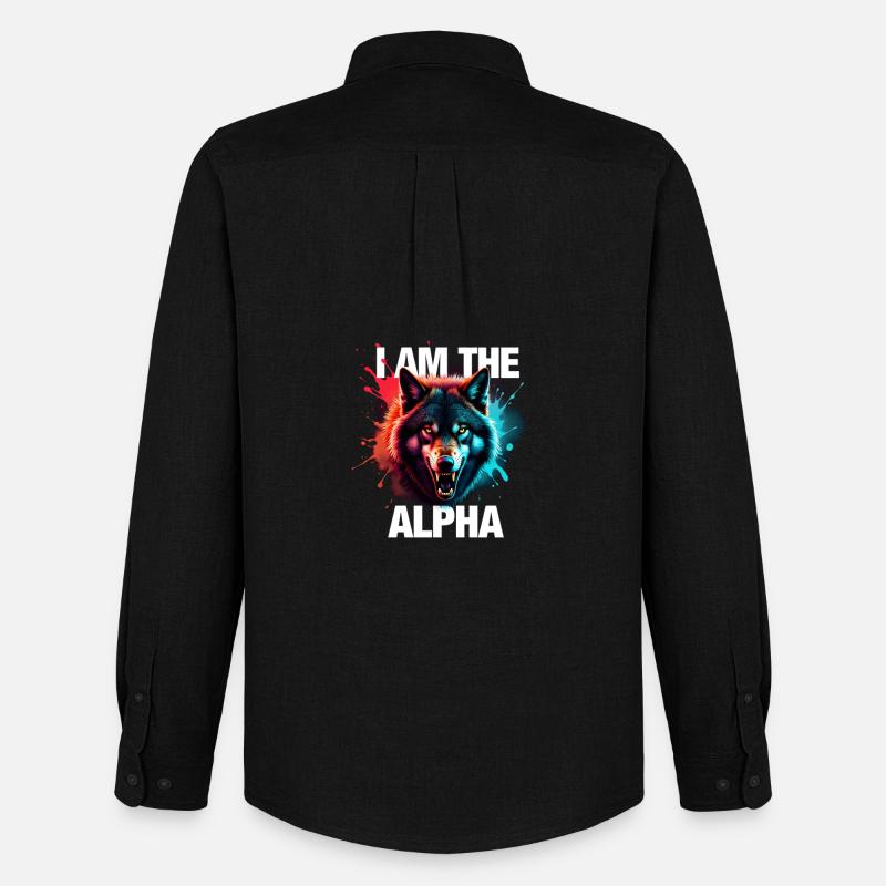 I am the Alpha Wolf - Männer Oxford Hemd von Stanley/Stella - Schwarz