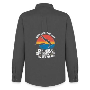 Diving diving board - Men's Oxford Shirt by Stanley/Stella - anthracite - Back - AI Model Male 185 dark (185cm)