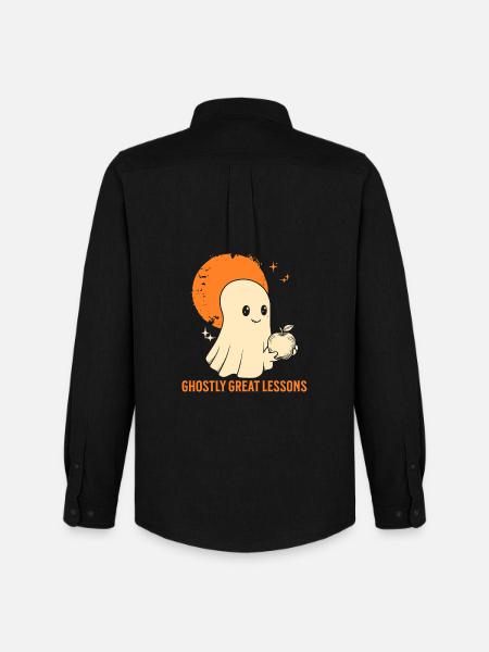 Funny Teacher Skeleton Halloween Classroom - Men's Oxford Shirt by Stanley/Stella - black