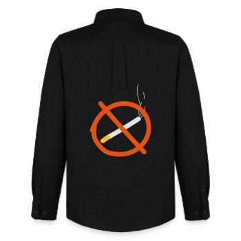 no smoking / nicht rauchen / cigarette / zigarette - Männer Oxford Hemd von Stanley/Stella - Schwarz - Hinten - AI Model Male 185 dark (185cm)