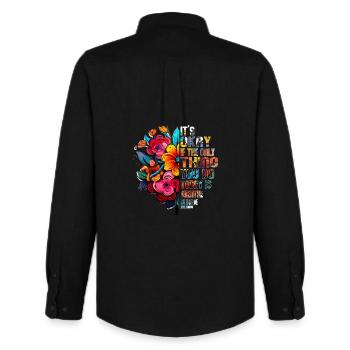 Ce n’est pas grave si la seule chose est l’haleine - Chemise Oxford homme Stanley/Stella - noir - Dos - AI Model Male 185 dark (185cm)