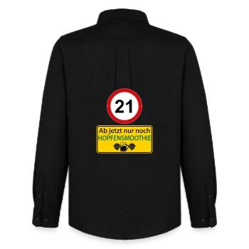 21 From now on only hop smoothie - Men's Oxford Shirt by Stanley/Stella - black - Back - AI Model Male 185 dark (185cm)