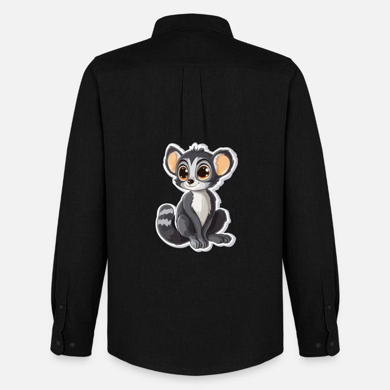 Lemur - Männer Oxford Hemd von Stanley/Stella - Schwarz