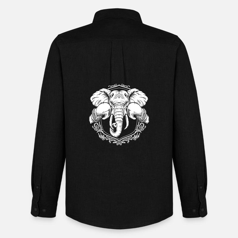 Elefant Boxer - Männer Oxford Hemd von Stanley/Stella - Schwarz