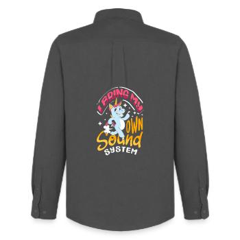 Öffentlicher Pfurz Lustig Unangemessen - Männer Oxford Hemd von Stanley/Stella - Anthrazit - Hinten - AI Model Male 185 dark (185cm)