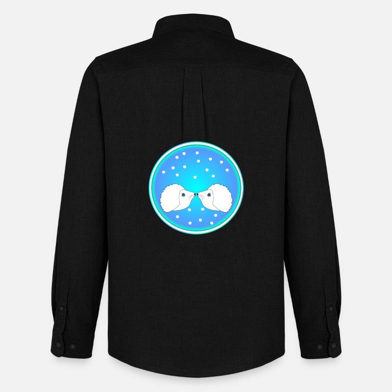 Igel Paar Winter Schnee - Männer Oxford Hemd von Stanley/Stella - Schwarz