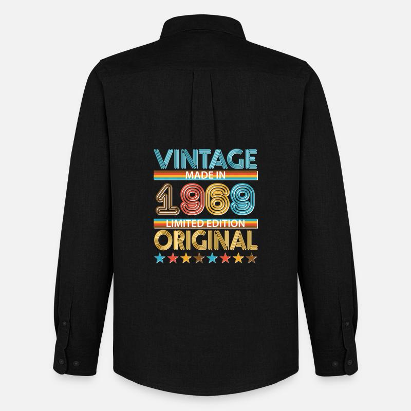 1969 - Männer Oxford Hemd von Stanley/Stella - Schwarz
