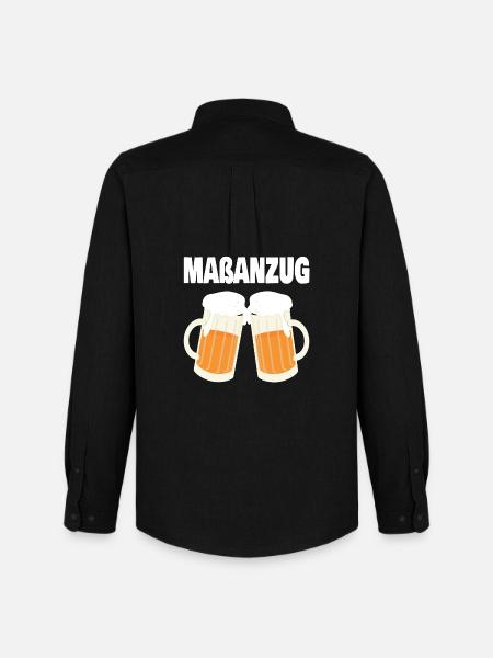 Maß Bier Maßanzug - Männer Oxford Hemd von Stanley/Stella - Schwarz